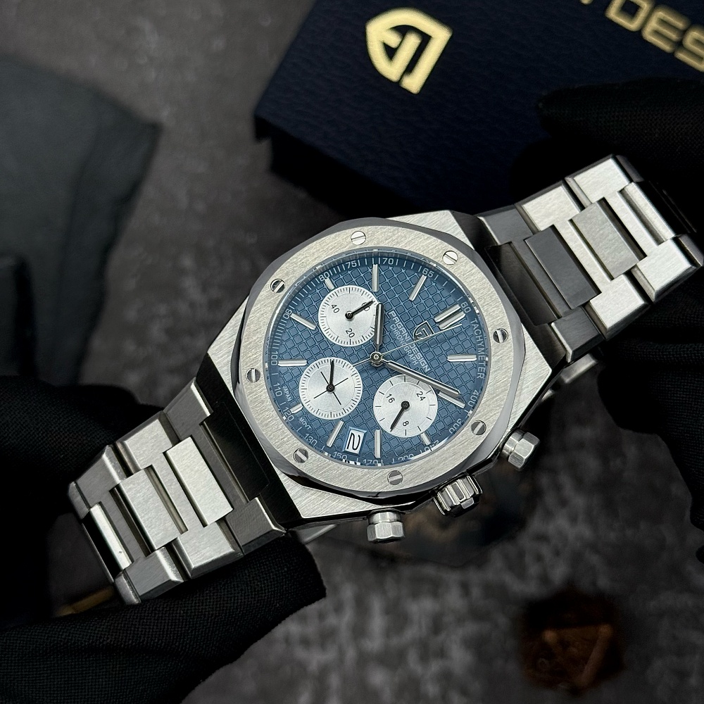 ⌚Купити Чоловічий годинник Pagani Design PD-1707 Silver-Blue за 4